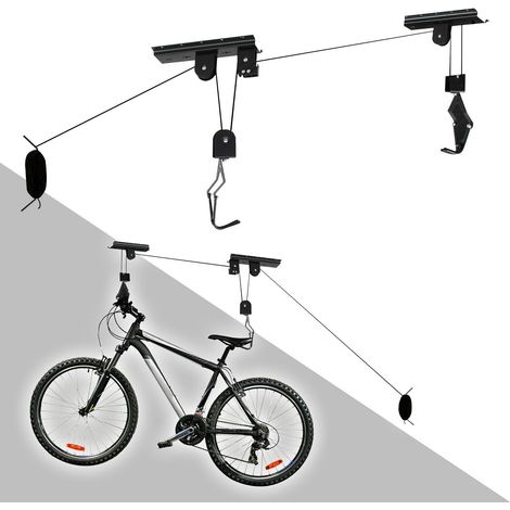 Soporte elevador para bicicletas 20 kg Portabicicletas Almacenamiento en garaje Almacenamiento en el techo 160002853