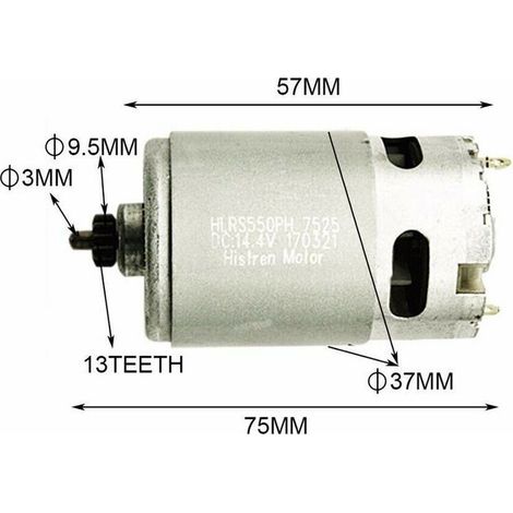 Motore 13 denti 14,4 V per trapano elettrico - Durabile pezzo di ricambio per attrezzi Bosch - Accessori metallici resistenti (1/3)