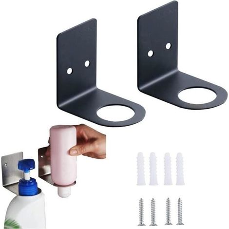 distributeur de savon,Distributeur de Savon Support Mural,Support Mural pour Pompe à Main,pour Cuisine Salle de Bain,2pcs (1/4)
