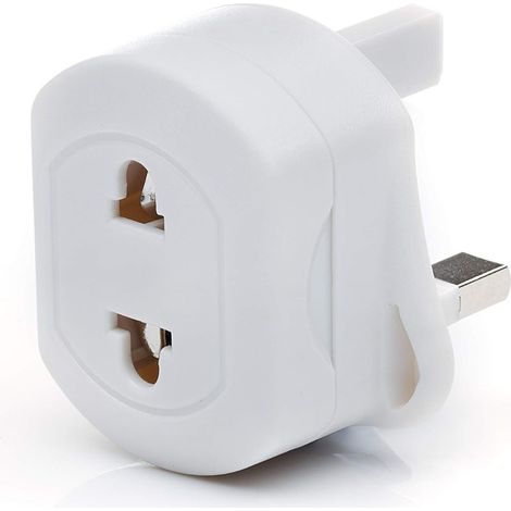 Adaptateur de voyage prise UE vers Royaume-Uni, prise blanche pour rasoir/brosse à dents (1/4)