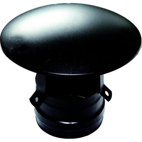 MBM – Embout chapeau chinois femelle pour conduit de cheminée 100 mm – Acier inoxydable peint noir – Compatible avec éléments émaillés