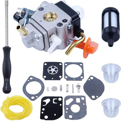Carburetor Repair Kit with Adjustable Tool For Stihl FC90 FC95 Fs87 Fs100 Fs110 Hl95 Hl100 Ht100 Ht101 Km90 Km100 Km110 Km130 Sp90000000000 Sp9000 Sp9000 Trimmer part. , for Zama C1Q-S110D 4180 120 06 (1/5)