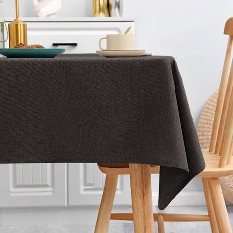 Nappe rectangulaire en lin, 110 x 160 cm. Nappe de haute qualité, résistante aux taches et imperméable, idéale pour les buffets. Caractéristiques : blanc éclatant (1/5)