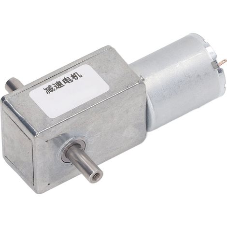 Moteur à engrenage à vis sans fin DC 12V 40RPM, couple 25kg.cm, double arbre 12mm, auto-blocage réversible, boîte de réduction silencieuse (1/5)