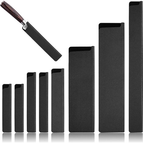 8 Pièces Manchon de Couteau ABS (Noir) Kit Universel Protection de Lame Housse de Protection Couteau en ABS Protège Couteaux 6 Tailles Différentes pour Protéger La Lame Contre L'usure (1/5)