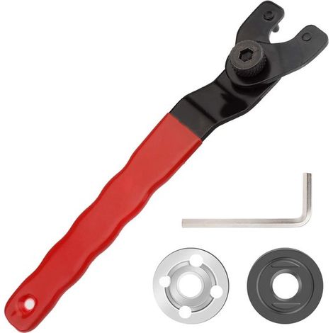 Llave angular ajustable para amoladoras angulares de 8 a 48 mm con llaves Allen y piezas de montaje para amoladoras de 4" a 9" (1/5)
