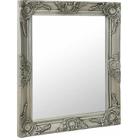 Miroir mural style baroque 50x60 cm Argente (1/5)