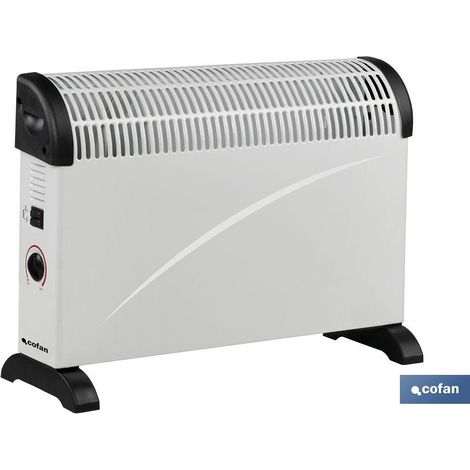 Convector radiante con termostato regulable y seguridad antivuelco (2000W 230V) 59x20x42cm (1/4)