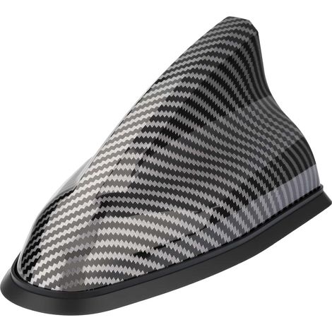 Cache Antenne Nageoire Requin avec Motif Fibre de Carbone pour Radio AM/FM, Faible Résistance au Vent, Boîtier ABS Durable Antenne Remplacement avec Ruban Adhésif pour la Plupart des Voitures (1/5)