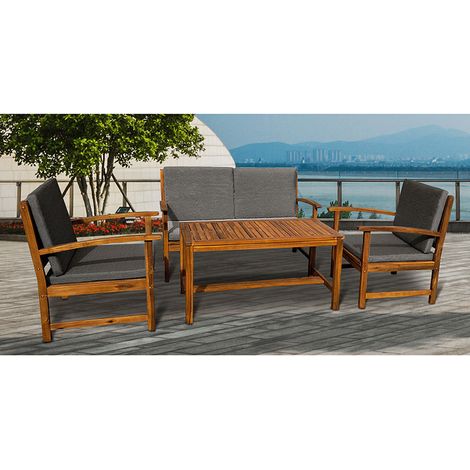 Salon de jardin Vietnam en bois d&aposacacia naturel - talla
