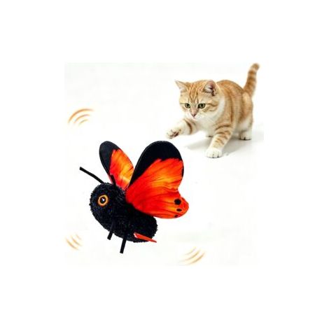 Jouet pour chat papillon automatique, canne à chat interactive avec insecte simulé, jouet d’exercice pour chat, 1785, orange (1/5)