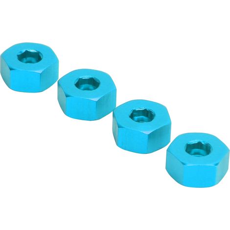 Lot de 4 adaptateurs hexagonaux de moyeu de roue de 5 mm à 12 mm pour camions RC WPL D12 1/10 (bleu) (1/5)
