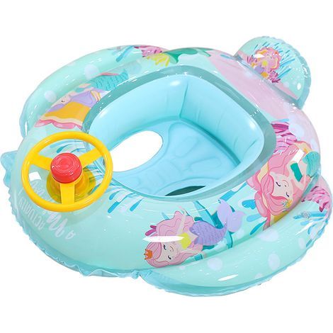 Aufblasbarer Baby-Schwimmring – Autoförmiger Badering mit drehbarem Lenkrad und Hupe – Für Kinder von 6 bis 36 Monaten – 1 Stück (1/5)