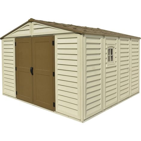 Casetta Box da Giardino 325x319x233 cm in PVC Avorio/Marrone (1/5)