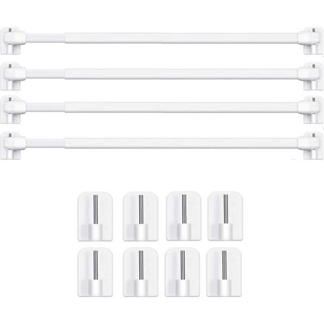 Barres de Vitrage Extensible Tringle Rideau Sans Percage pour Fenetre Pvc pour de Tringle à Rideau Adhésive (4PCS-40-60CM) (1/3)