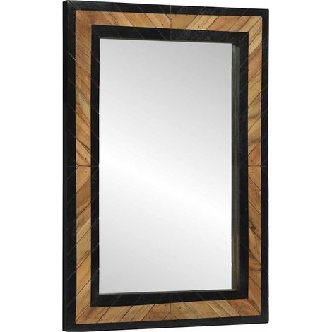 Maison Exclusive - Wandspiegel Schwarz und Braun 70 x 2 x 70 cm M (1/5)