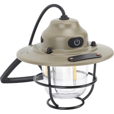Lámpara de camping retro con forma de piña, regulable sin escalonamientos, impermeable, recargable, ABS (verde) (1/5)
