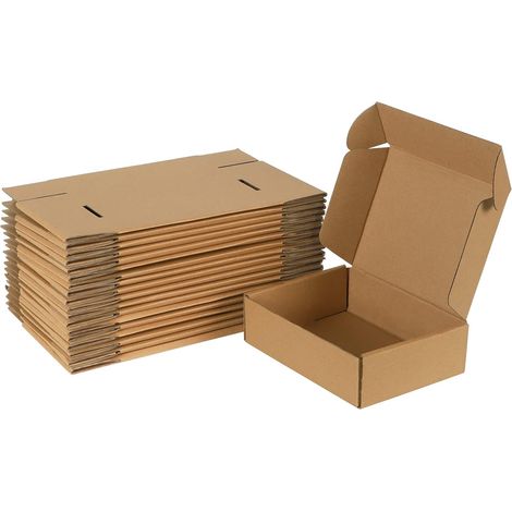 Small Shipping Boxes 7 x 5 x 2 mm, Pack of 20 Brown Cardboard Boxes, Packaging Boxes for Packaging, Mailing, Business (1/5)