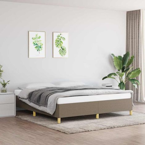 vidaXL Cadre de lit sans matelas taupe 160x200 cm tissu (1/5)