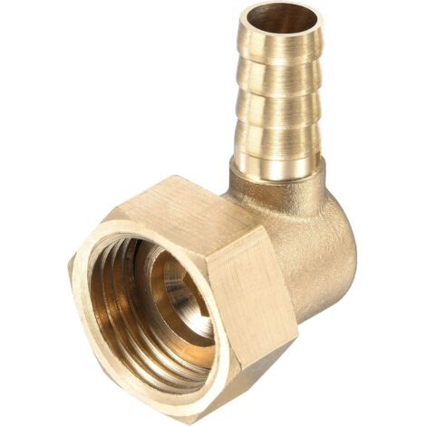 Raccord de tuyau cannelé en laiton - 10 mm - Raccord cannelé x G1/2 femelle - Écrou pivotant - Pour eau, carburant, air (1/4)