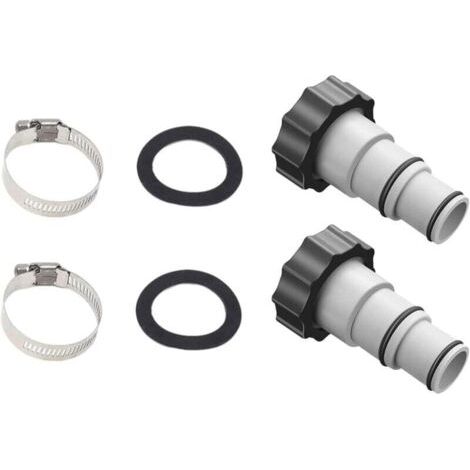 Adaptateur de tuyau de piscine A, Adaptateur de tuyau de piscine, 38 mm et 32 mm de diamètre, Adaptateur A pour piscine, Adaptateur de tuyau pour pompes Raccord de tuyau avec (2 pièces)
