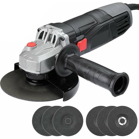 Trade Shop - Smerigliatrice Angolare 900w Flex Frullino 125mm 6 Dischi E Manico Regolabile - (1/5)