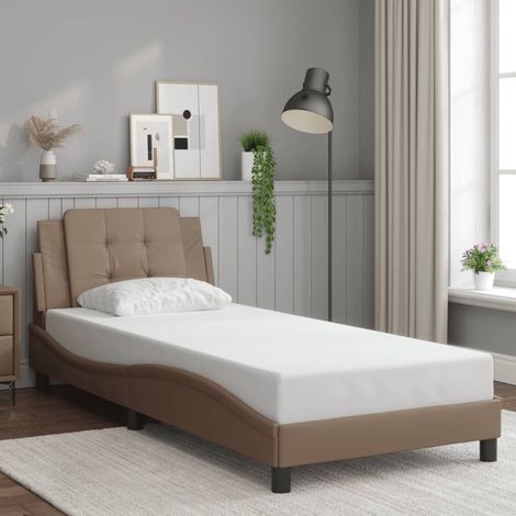 Bettgestell mit Kopfteil Cappuccino-Braun 100x200 cm Kunstleder vidaXL788144 (1/5)