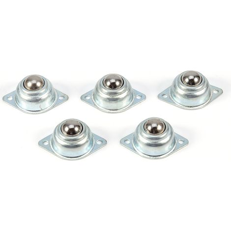 5 Pcs Metal Iron Steel Universal Transfer Bearing Ball Roller Mounted Ball 2 Holes (1/5)