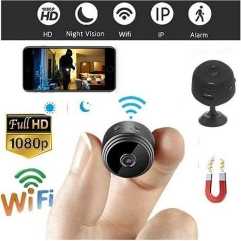 A9 HD 1080P Mini Caméra Sans Fil Wifi Sécurité Cam Vision Nocturne Détection de Mouvement (1/4)