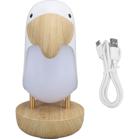 Lumière de table oiseau blanc créative lampe de nuit oiseau mignon pour bureau maison veilleuse décorative (1/5)