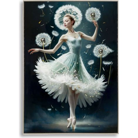 Dipinto su Tela Laccato Dancing con Cornice 72x4x102 cm in Pino e Tela e Plastica (1/5)