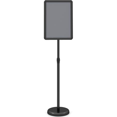 Présentoir A3 sur Pied, Support Publicitaire à Cadre Pression, Rotation 360°, Hauteur Réglable, Structure Métallique, Support Panneau, Noir (1/4)