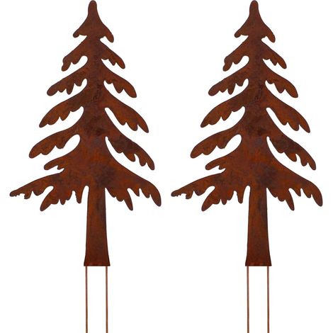 Bäume für Blumentöpfe – Metall-Gartendekoration – 20 cm – Natürliche Rostpatina (1/5)