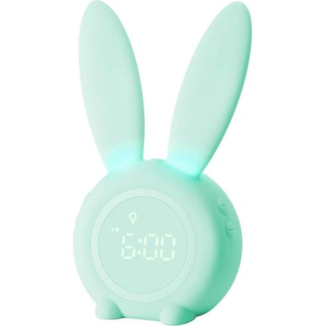 Réveil enfant lapin mignon (vert)