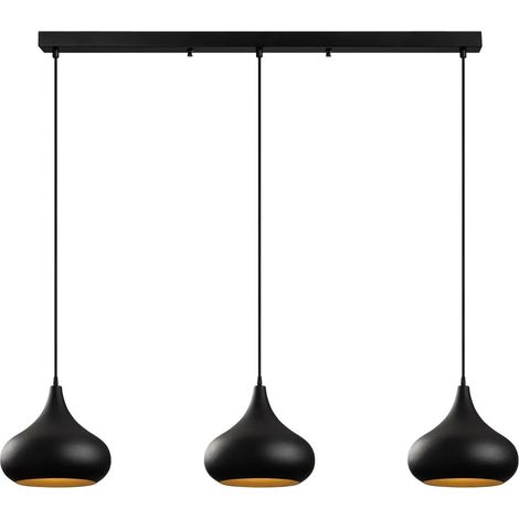 [NEUWERTIG] B-Ware Opviq Hängeleuchte Pendelleuchte Muba Schwarz Metall Länge 120 Cm E27 Dimmbar