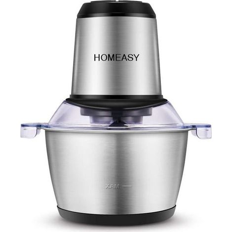 Hachoir électrique multifonction - Homeasy - 350W - Bol 2L en acier inoxydable