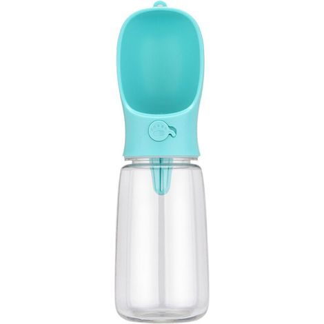 Borraccia per cani, distributore d'acqua portatile a prova di perdite per animali domestici, per passeggiate, escursioni, viaggi, plastica per alimenti (550 ml, blu) (1/4)