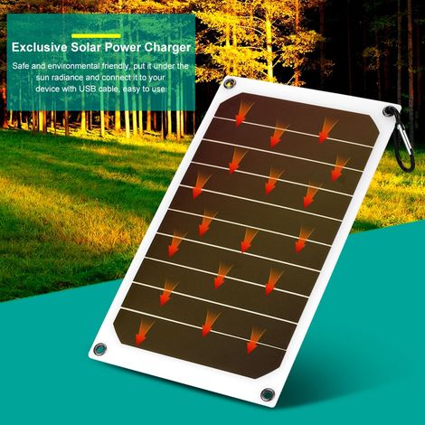 Chargeur solaire portable 10 W étanche IP64 pour extérieur, sortie USB 5 V (1/5)