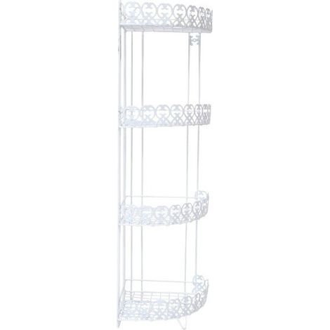 MSV – Etagère d'angle de douche 3 niveaux à fixer – Aluminium satiné – Dimensions 25x25x87cm – Anti-corrosion et entretien facile