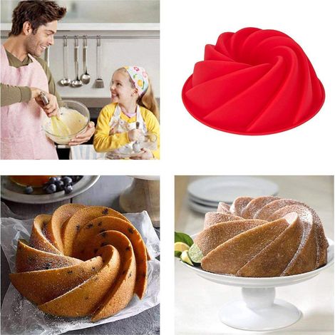 Silikon-Spiralform, 23 cm, Antihaft-Kuchenform, 3D-Brotkuchenform, DIY-Backform, große Backform, Backzubehör (1/3)