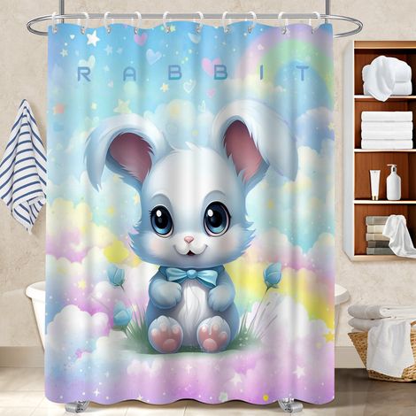Kit rideau de douche en polyester 180x180 résistant bâche de douche pour optimiser un petit espace (1/5)