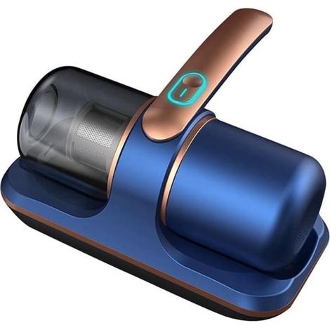 Aspirateur anti-acariens, aspirateur de lit professionnel, nettoyeur de matelas portatif sans fil, nettoyage en profondeur, faible niveau sonore (bleu) (1/5)