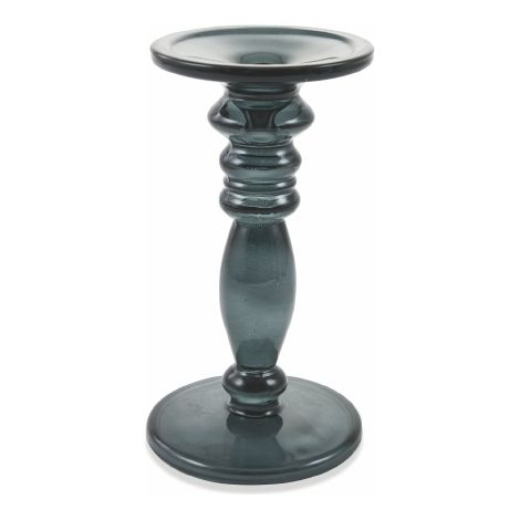 CANDELIERE IN VETRO D10,5XH20,5 GRIGIO