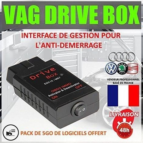 Cellfast – Calculateur moteur OBD2 pour Audi, Seat, VW – Suppression anti-démarrage – Valise VAG Drive Box – Immo off (1/2)