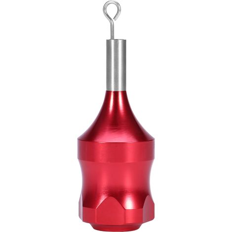 Tube poignée moletée rouge pour machine à tatouer, poignée pistolet en alliage d'aluminium, prise de cartouche de tatouage (1/5)