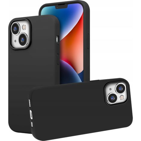 FUNDA NEGRA MATE PARA LA PARTE TRASERA DE Apple iPhone 14 + CRISTAL 9H (1/3)