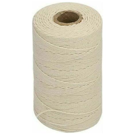 Cuerda de algodón beige - Hilo de cocina de 1 mm, 200 m de hilo de algodón natural - Para elaboración de carne de ave, embutidos, bricolaje y decoración (1/4)