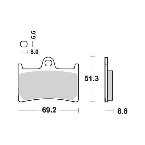 Pastillas de freno SBS KH252 / KH380 STREET STANDART, cerámica negra