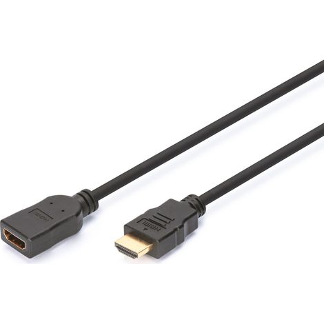 Digitus  Maschio  HDMI Tipo A a 19 pin  Femmina  Nero  HDMI Tipo A a 19 pin  5 m (1/5)