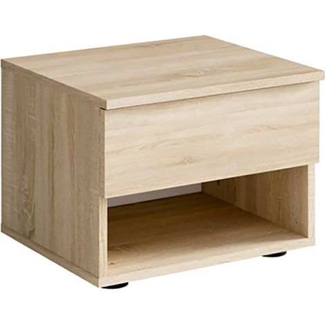 Set di 2 comodini - 1 vano e 1 cassetto - colore rovere sonoma - Collezione NOFI